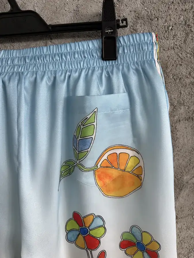 CASABLANCA 2024SS Silk Shorts with Sunflower Pattern