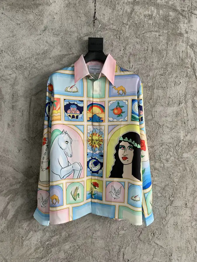 CASABLANCA 2024SS Tree Pattern Silk Long Sleeve Shirt