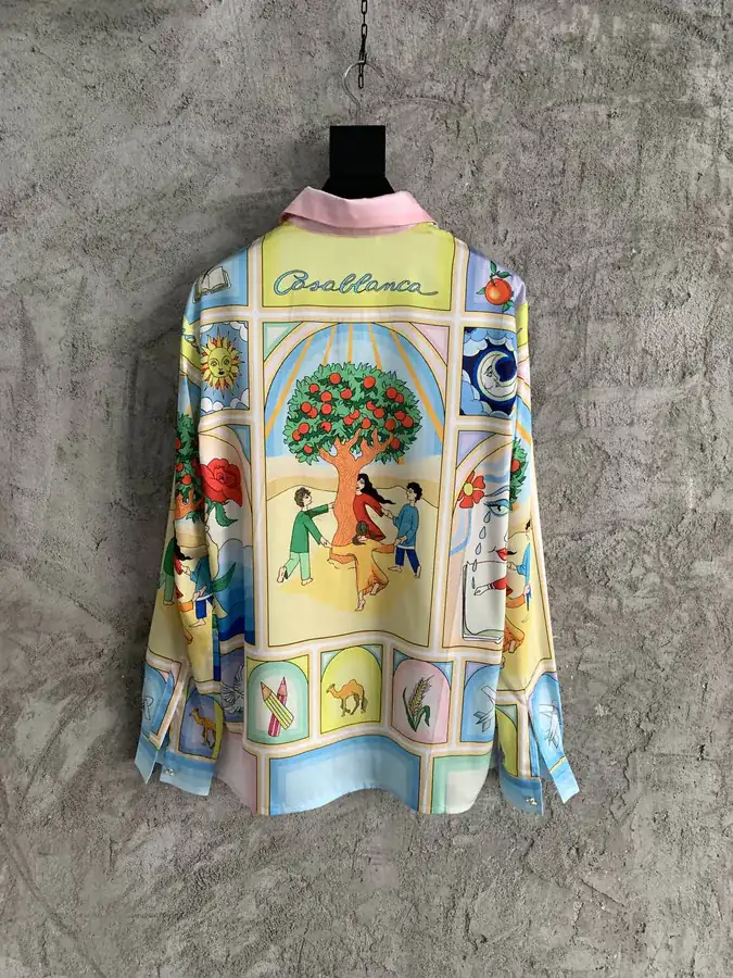 CASABLANCA 2024SS Tree Pattern Silk Long Sleeve Shirt