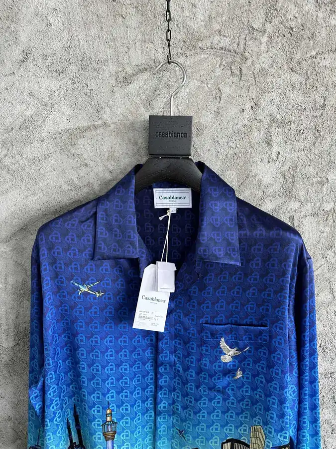 CASABLANCA 2024SS Silk Shirt with Lighthouse Pattern