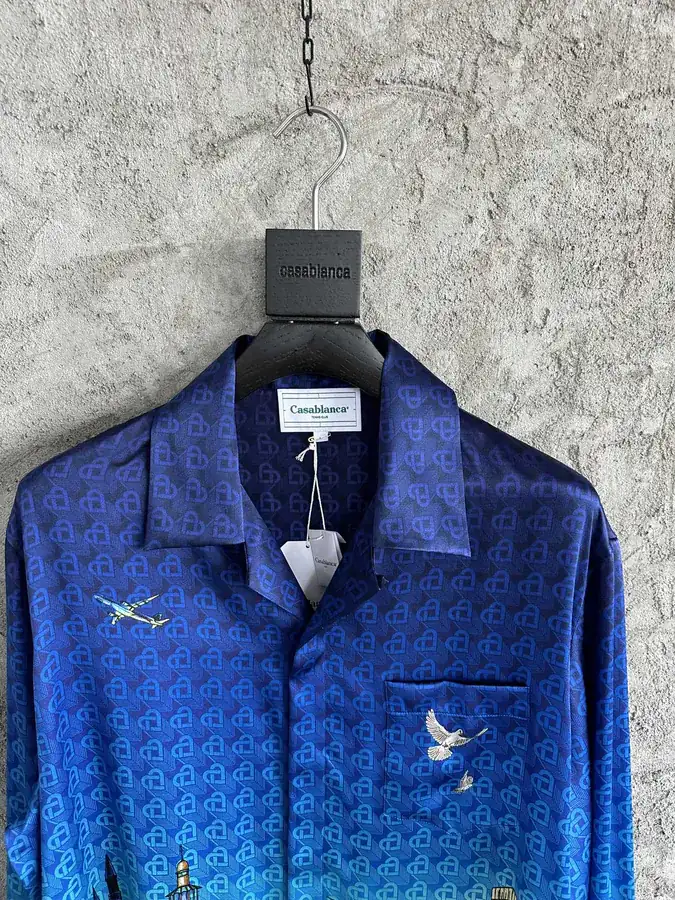CASABLANCA 2024SS Silk Shirt with Lighthouse Pattern