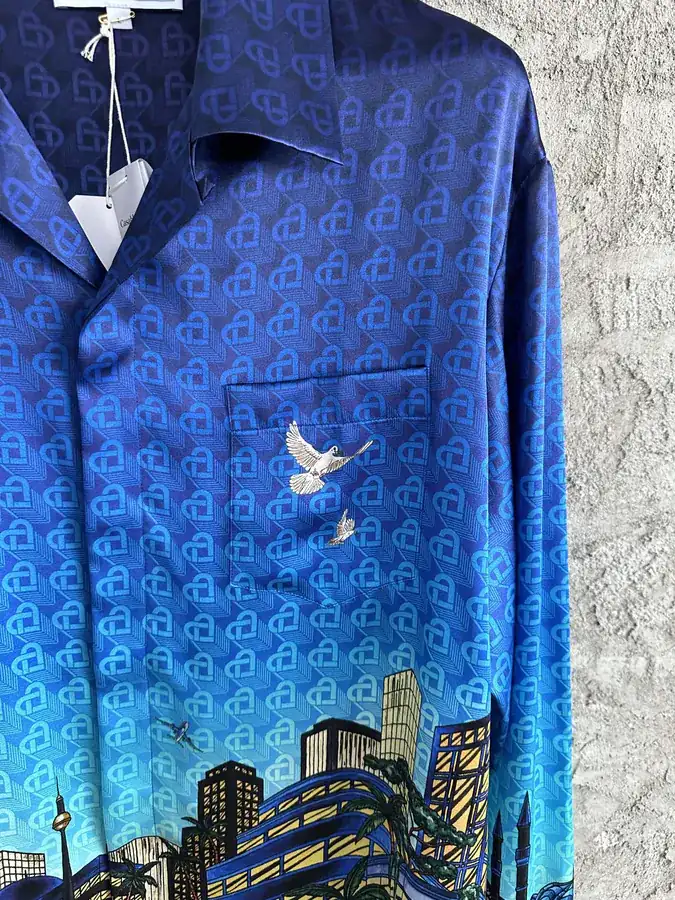 CASABLANCA 2024SS Silk Shirt with Lighthouse Pattern