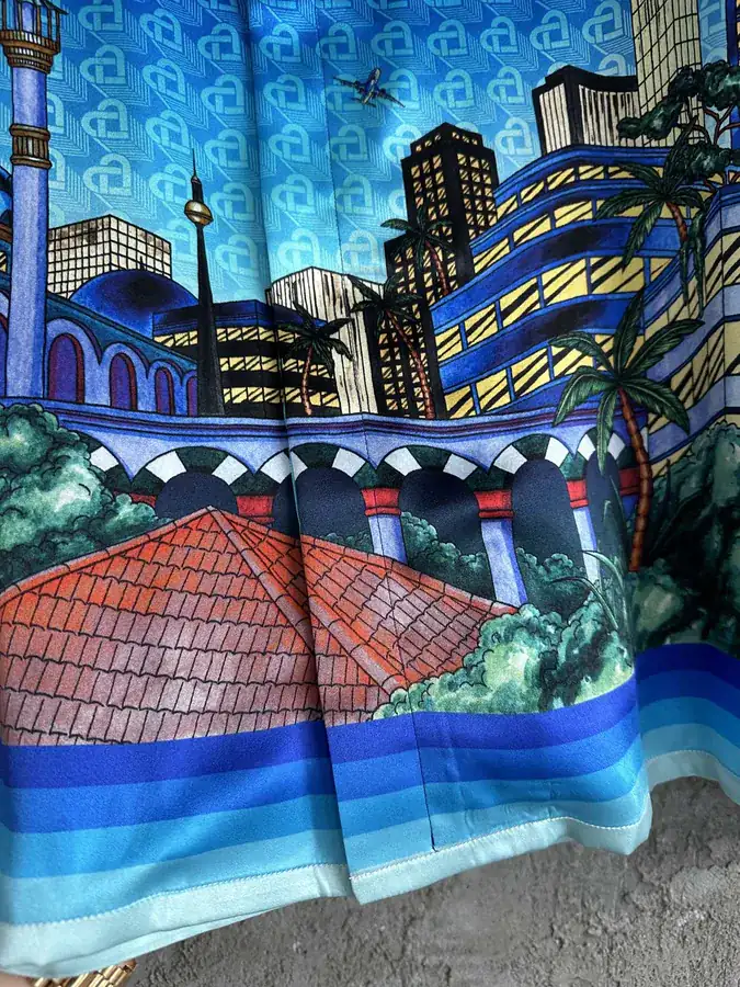 CASABLANCA 2024SS Silk Shirt with Lighthouse Pattern