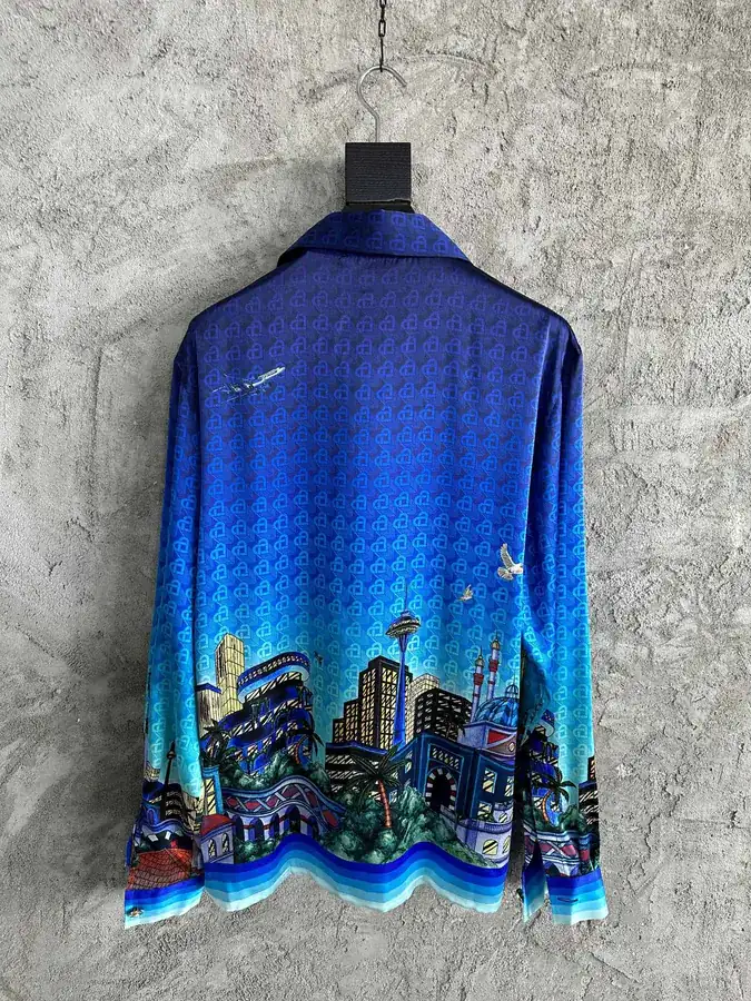 CASABLANCA 2024SS Silk Shirt with Lighthouse Pattern
