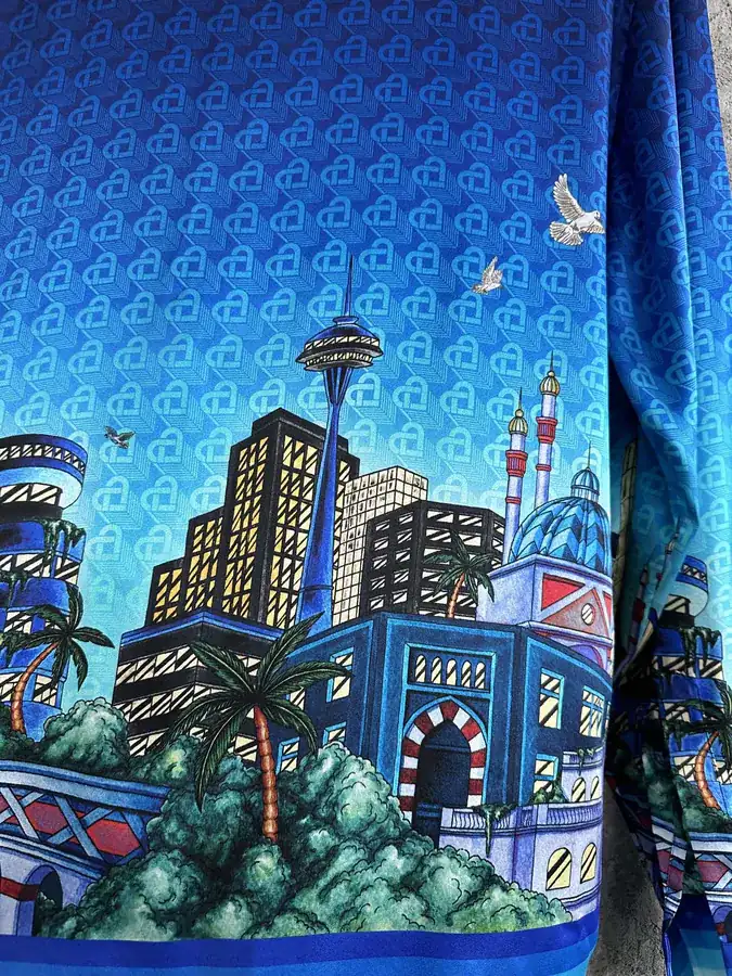 CASABLANCA 2024SS Silk Shirt with Lighthouse Pattern