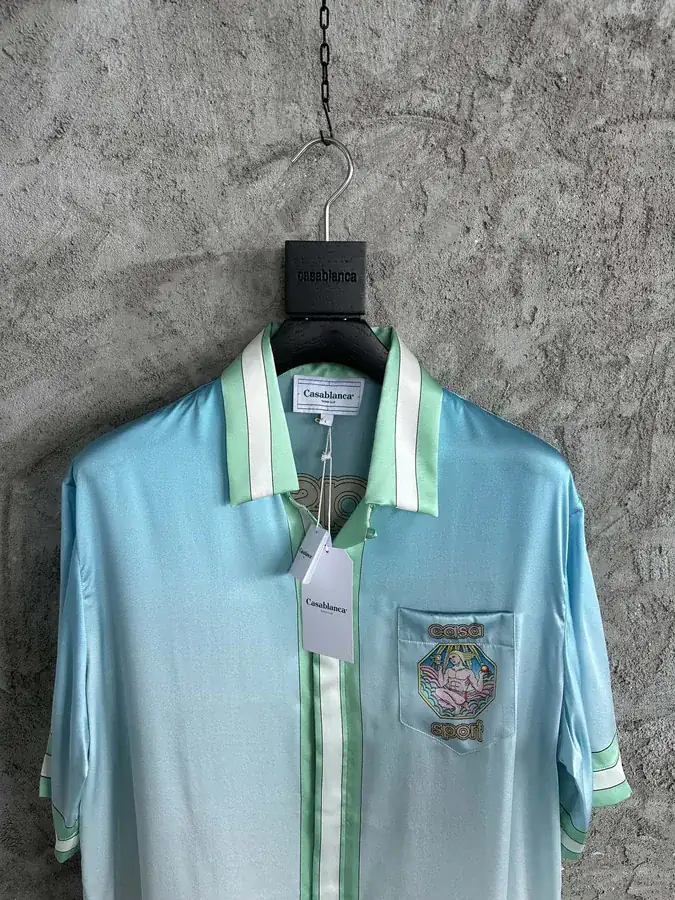CASABLANCA 2024SS Warrior Pattern Silk Short Sleeve Shirt