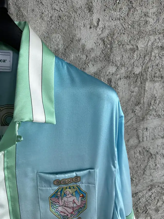 CASABLANCA 2024SS Warrior Pattern Silk Short Sleeve Shirt