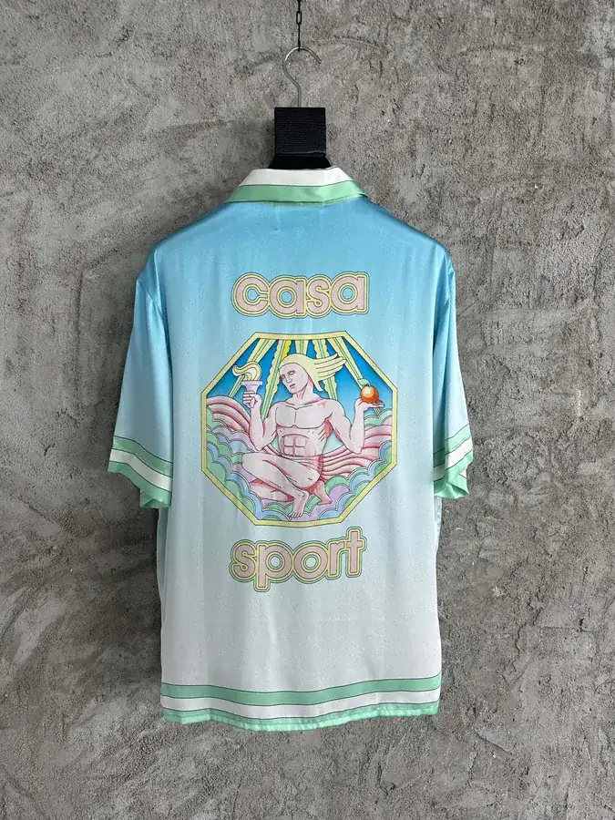 CASABLANCA 2024SS Warrior Pattern Silk Short Sleeve Shirt
