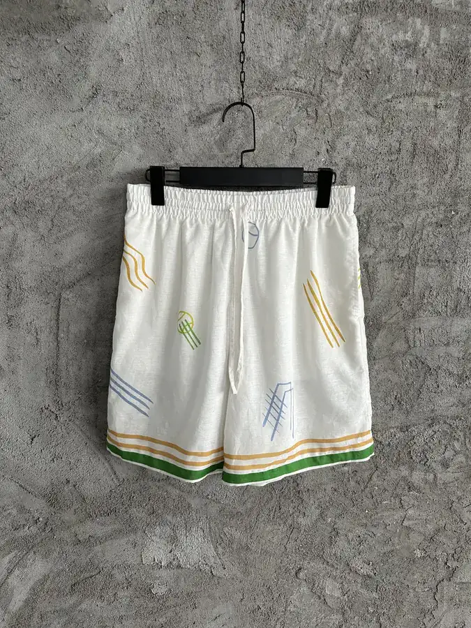 CASABLANCA 2024SS Tennis Print Linen Shorts