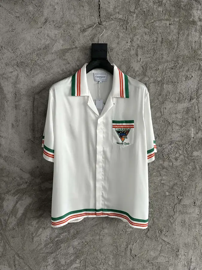 CASABLANCA 2024SS Silk Triangle Print Short Sleeve Shirt