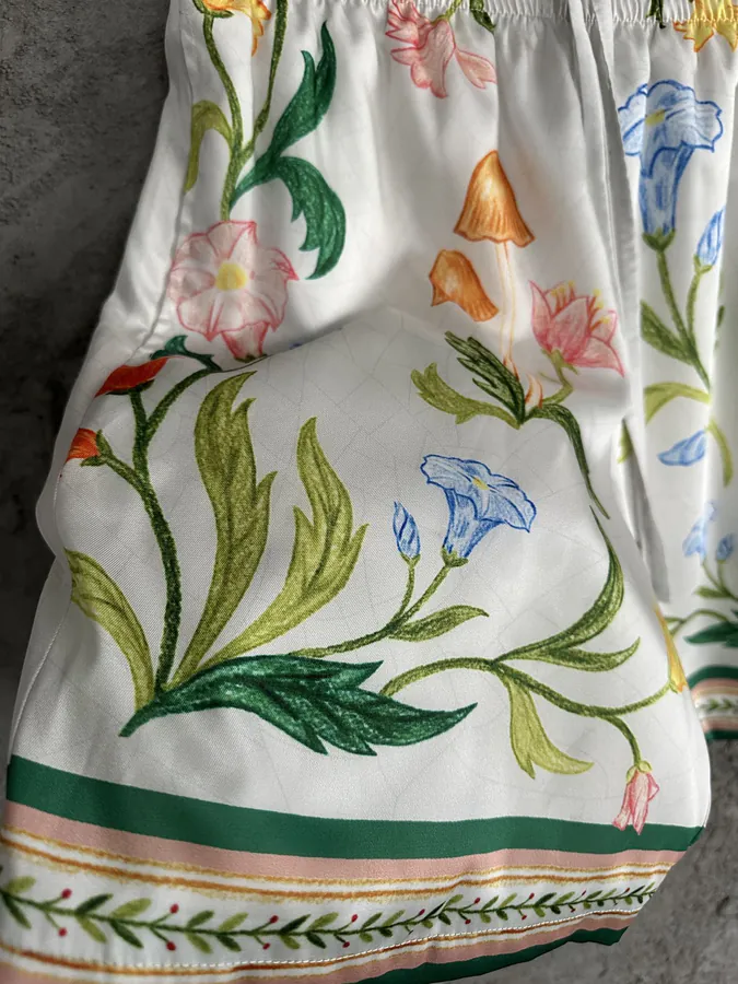 CASABLANCA 2024SS Floral Silk Shorts