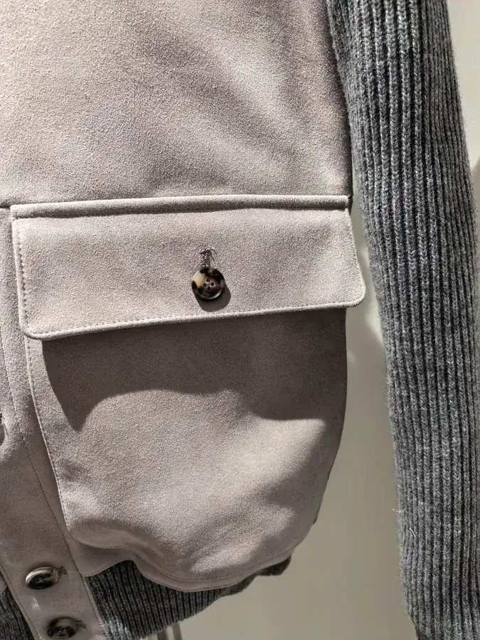 Brunello Cucinelli Grey Goat Leather Jacket