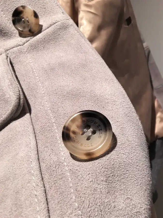 Brunello Cucinelli Grey Goat Leather Jacket