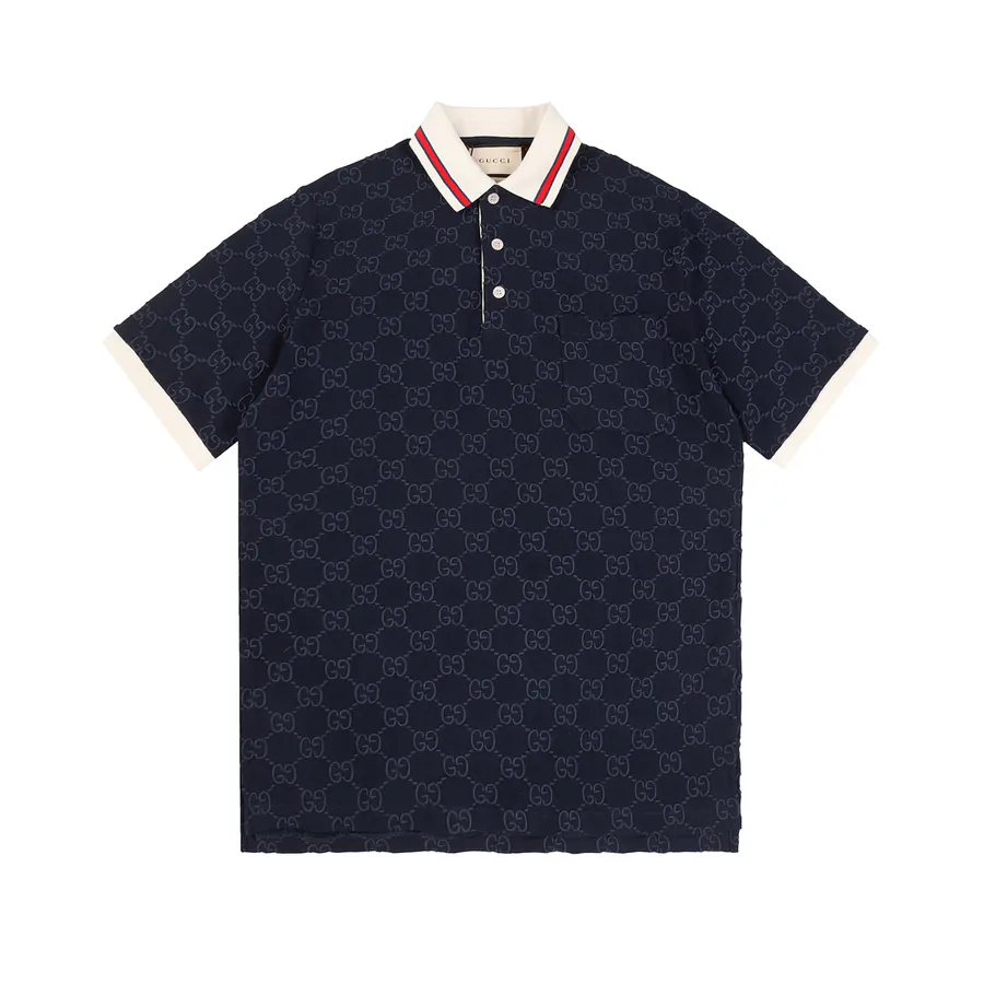 2024 New Lan Blue Embroidered Polo T Shirt