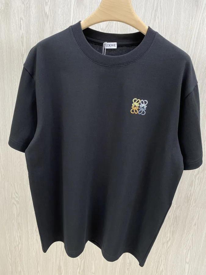 LW Rainbow Towel Embroidery Couples Short Sleeve T Shirt