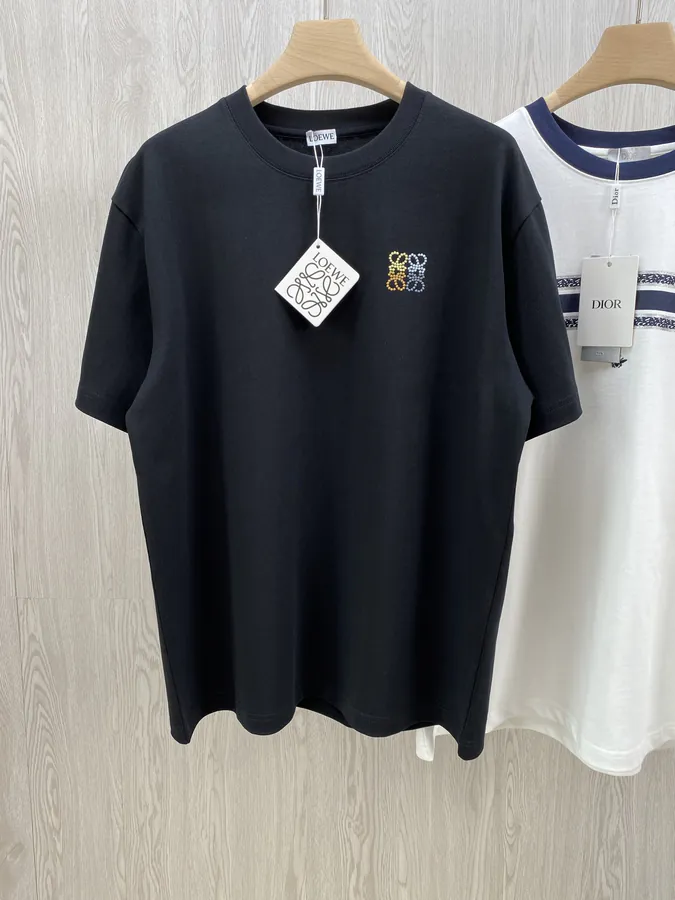 LW Rainbow Towel Embroidery Couples Short Sleeve T Shirt