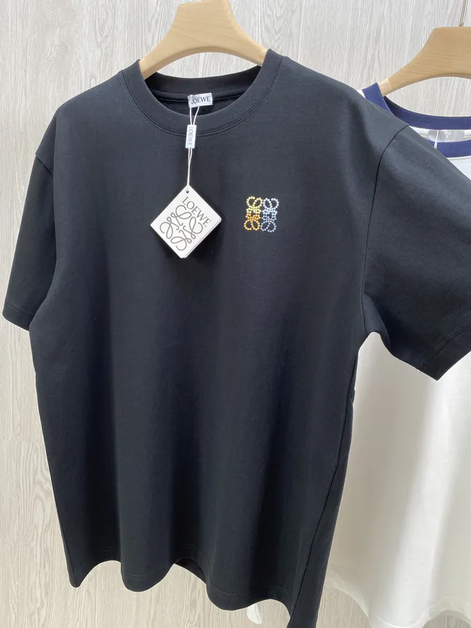 LW Rainbow Towel Embroidery Couples Short Sleeve T Shirt
