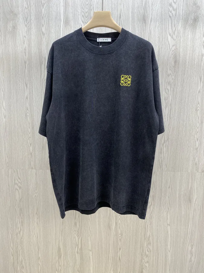 LW Yellow Classic Logo T Shirt with Tulip Print