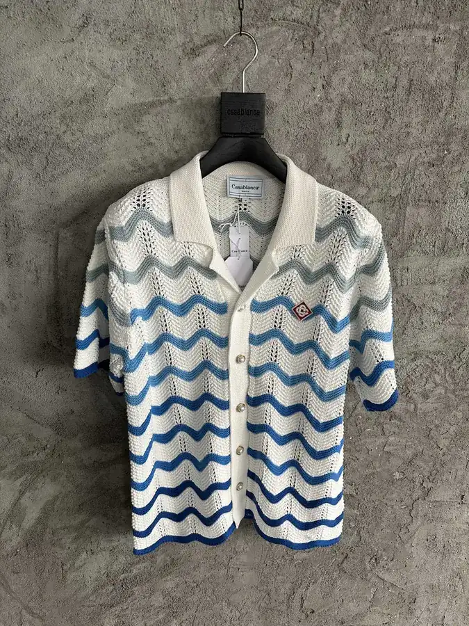 CASABLANCA 2024SS Blue Arch Wave Pattern Knit