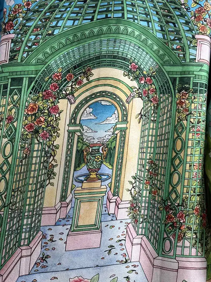 CASABLANCA 2024SS Silk Blouse with Swan Print, Size S M L XL