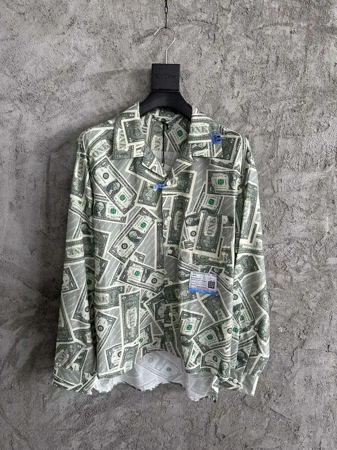 Maison MIHARA YASUHIRO 2023SS Autumn Winter Dollar Print Long Sleeve Shirt
