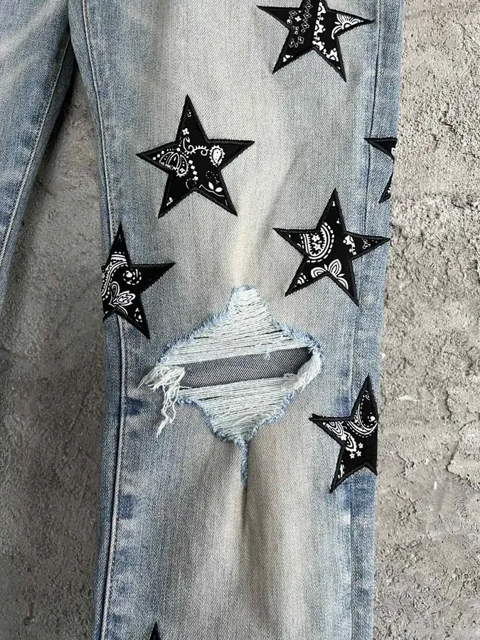 AMIRI 2023SS Star Cashmere Flower Pants