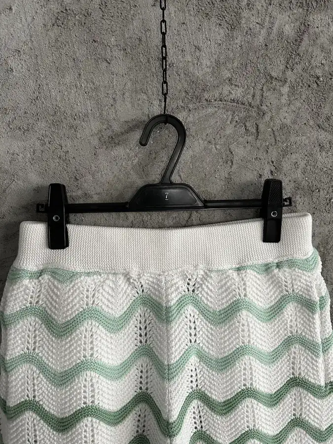 CASABLANCA 2024SS Green Wavy Pattern Knit Shorts