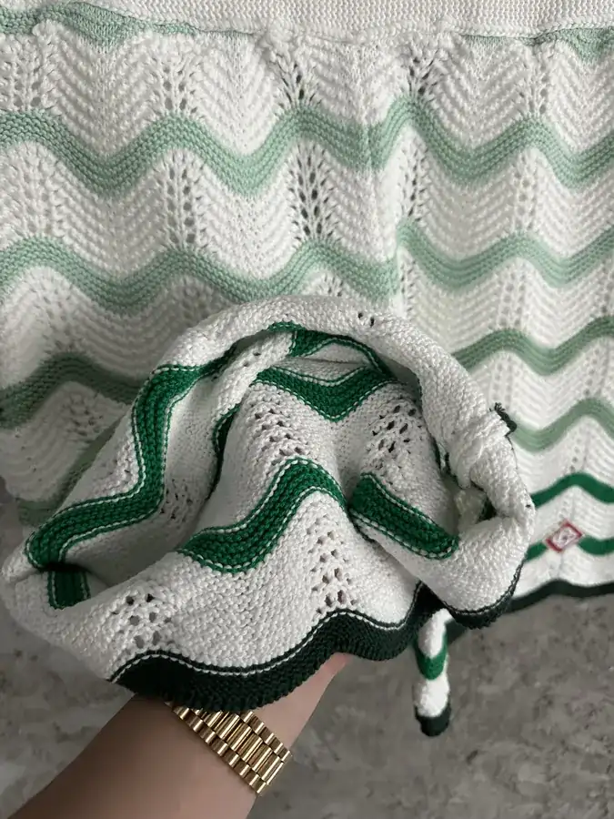 CASABLANCA 2024SS Green Wavy Pattern Knit Shorts