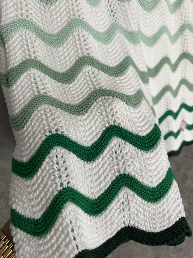 CASABLANCA 2024SS Green Wavy Pattern Knit Shorts