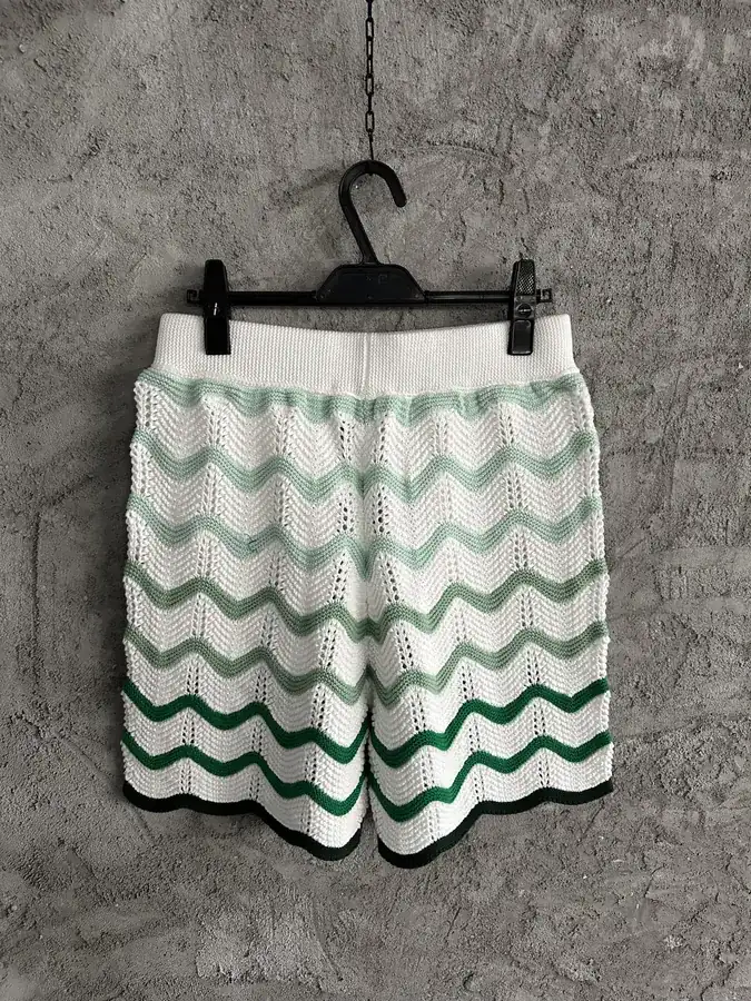 CASABLANCA 2024SS Green Wavy Pattern Knit Shorts
