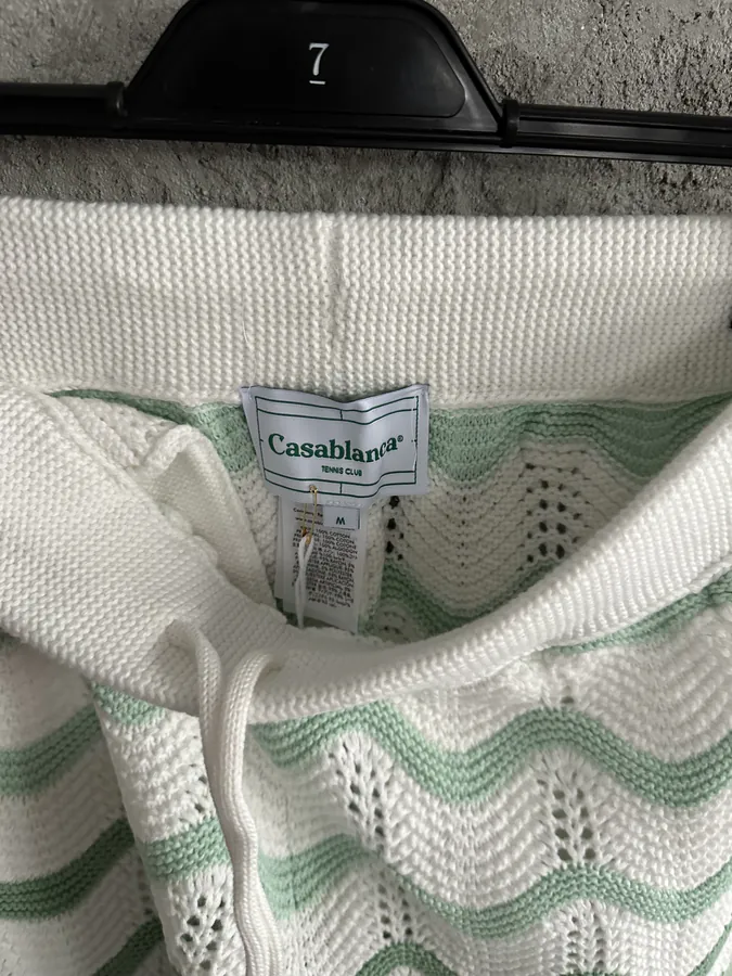 CASABLANCA 2024SS Green Wavy Pattern Knit Shorts