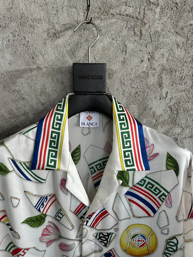 CASABLANCA 2025SS Silk Short Sleeve Shirt with Fragment Pattern