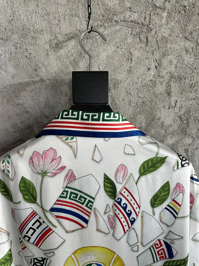 CASABLANCA 2025SS Silk Short Sleeve Shirt with Fragment Pattern