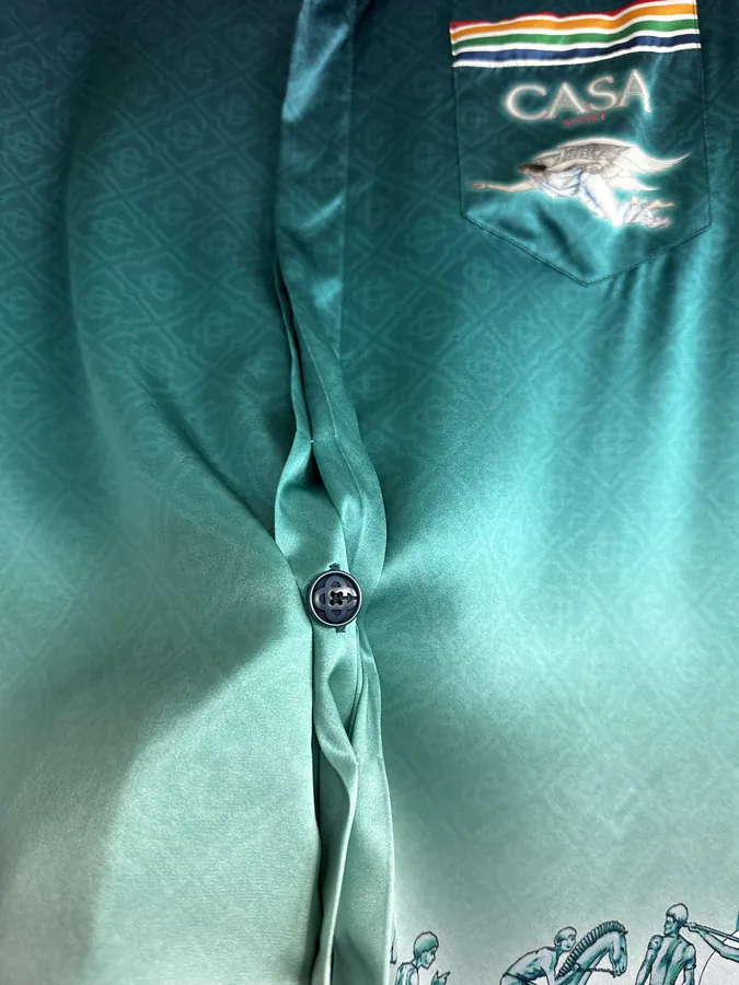 CASABLANCA 2024SS Silk Polo Shirt with Sports Pattern
