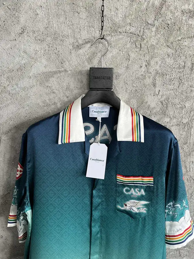 CASABLANCA 2024SS Silk Polo Shirt with Sports Pattern
