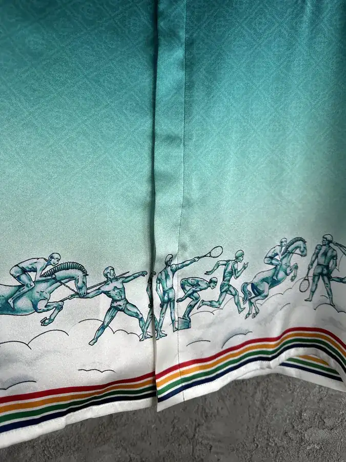 CASABLANCA 2024SS Silk Polo Shirt with Sports Pattern
