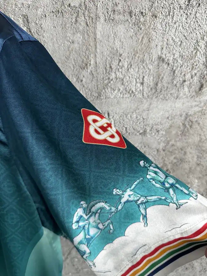 CASABLANCA 2024SS Silk Polo Shirt with Sports Pattern