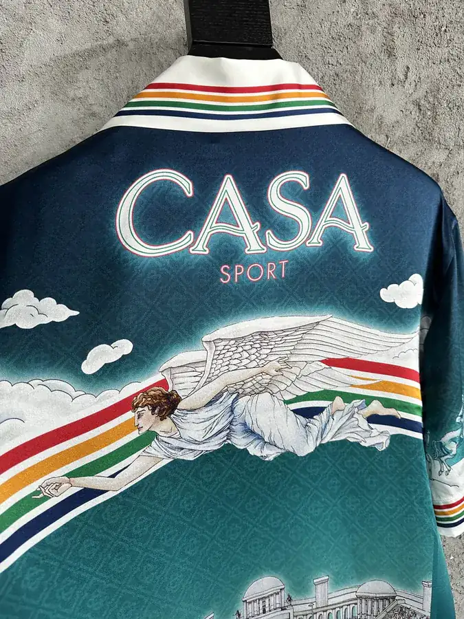 CASABLANCA 2024SS Silk Polo Shirt with Sports Pattern