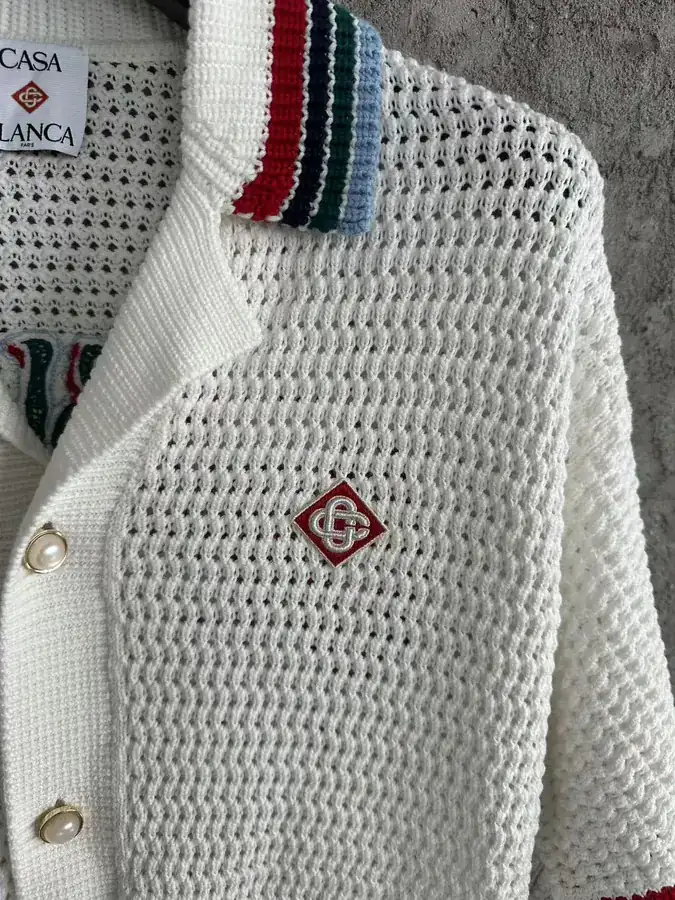 CASABLANCA 2025SS Statement Embroidered Knit Blouse
