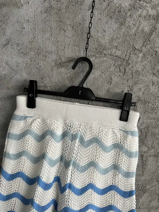 CASABLANCA 2024SS Blue Wavy Pattern Knit Shorts
