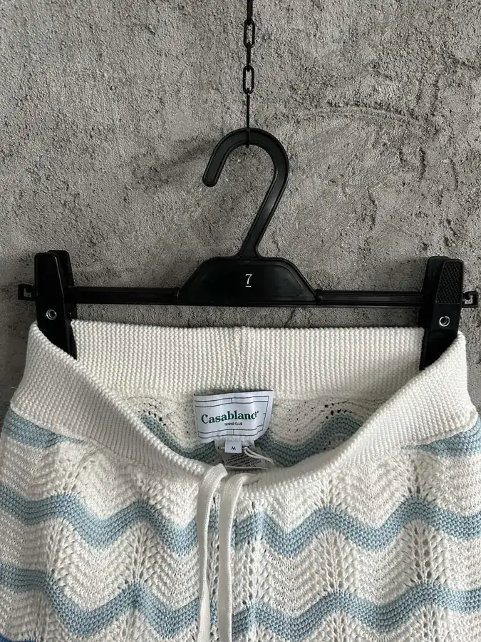 CASABLANCA 2024SS Blue Wavy Pattern Knit Shorts