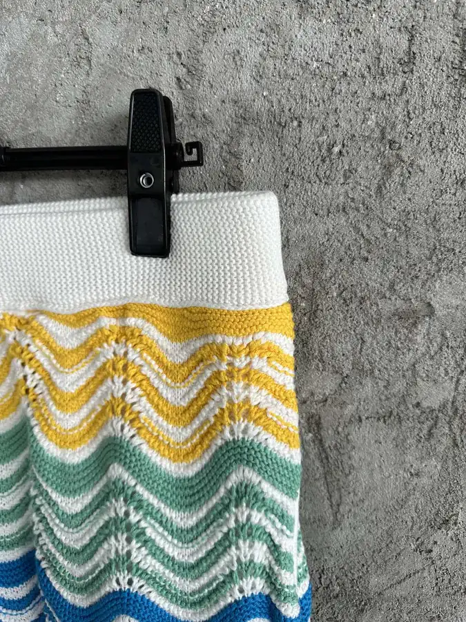 CASABLANCA 2024SS Rainbow Arch Wavy Knit Shorts