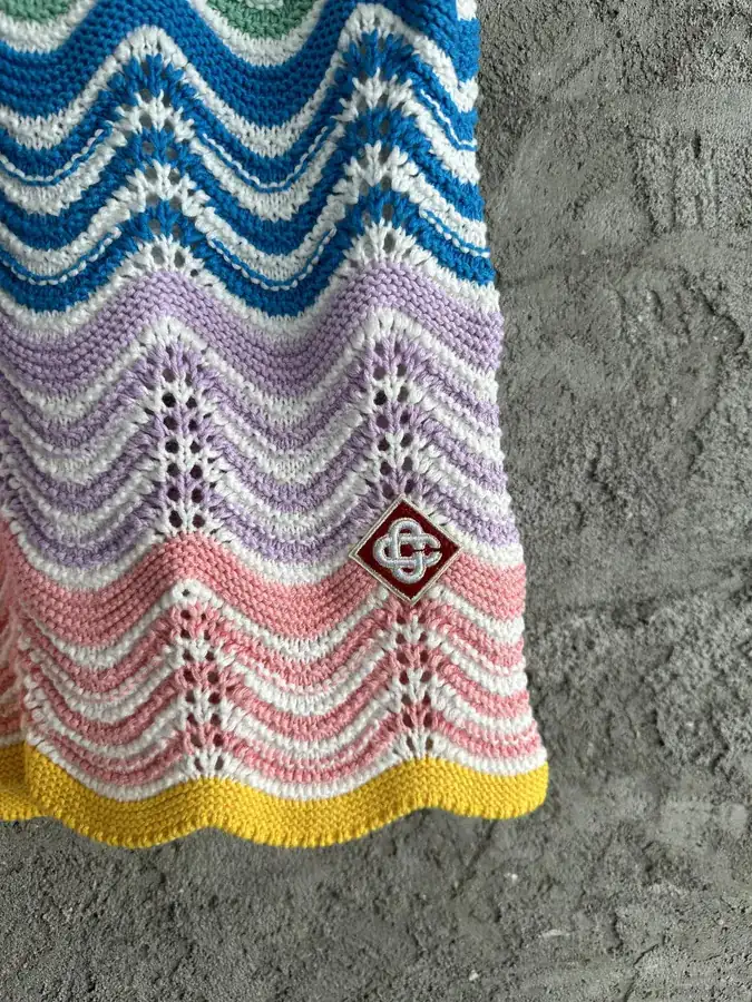 CASABLANCA 2024SS Rainbow Arch Wavy Knit Shorts