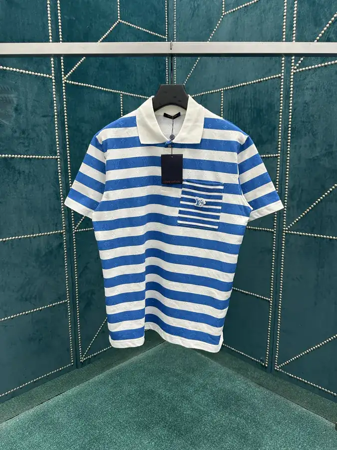 LV Monogram Baseball Tee with Contrast Stripes