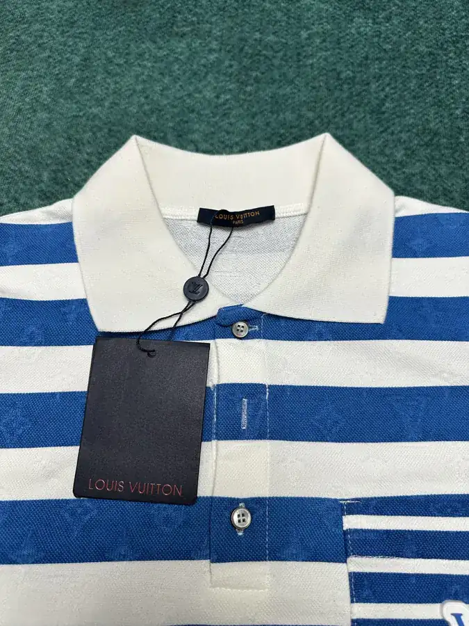 LV Monogram Baseball Tee with Contrast Stripes