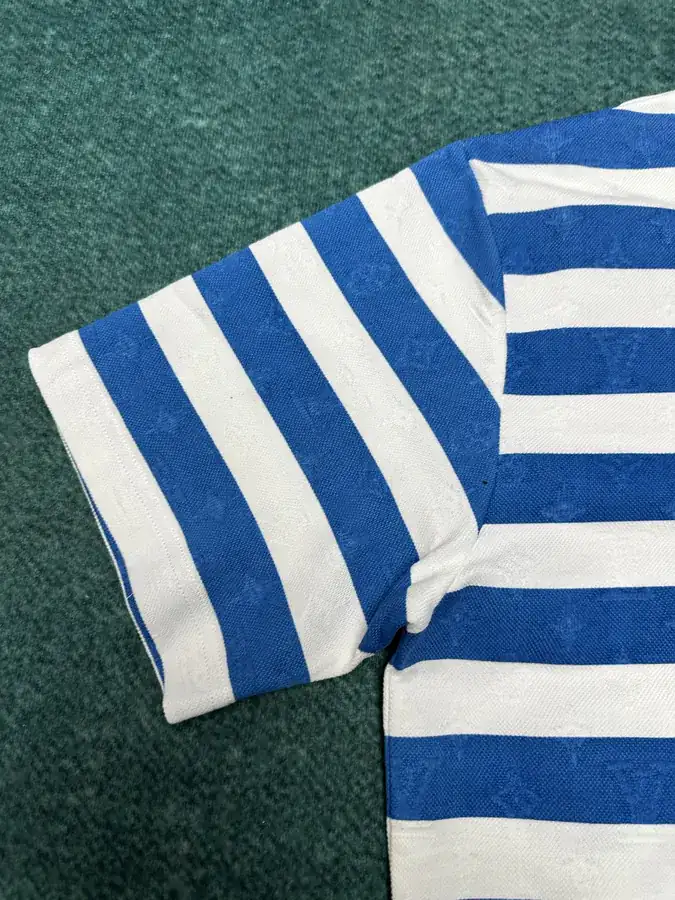 LV Monogram Baseball Tee with Contrast Stripes