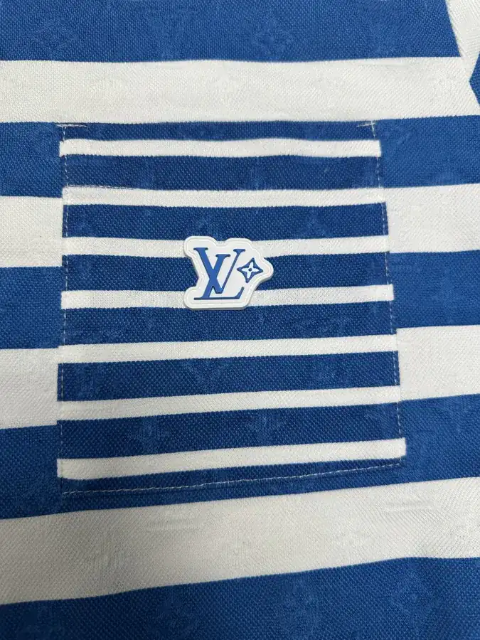 LV Monogram Baseball Tee with Contrast Stripes