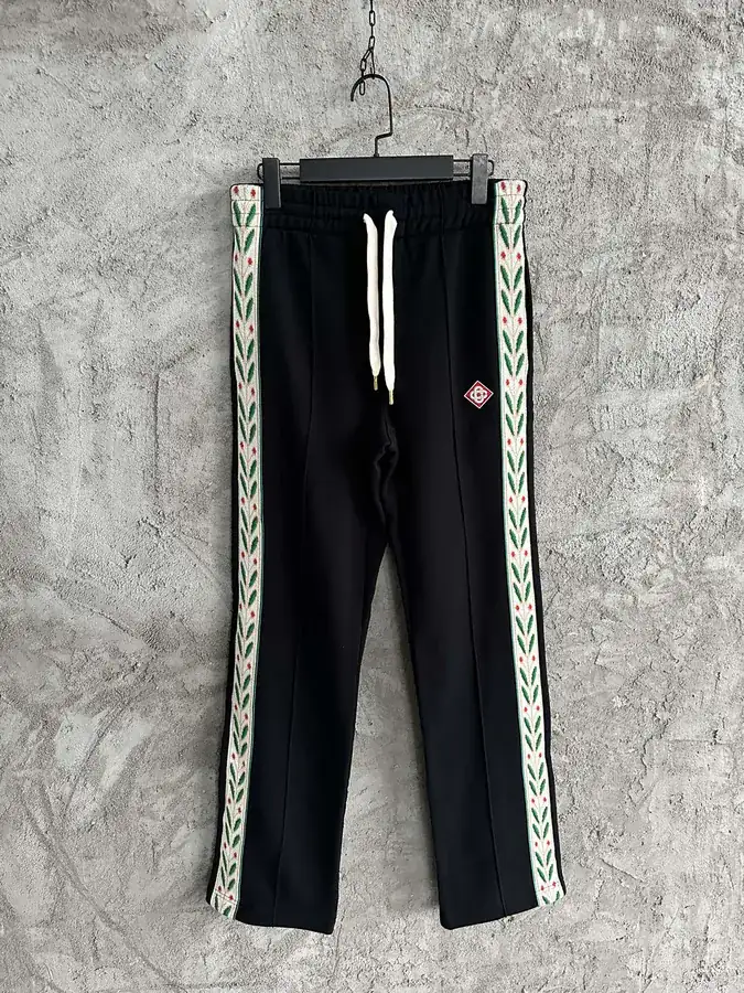 CASABLANCA 2024SS Leaf Pattern Woven Side Straps Trousers