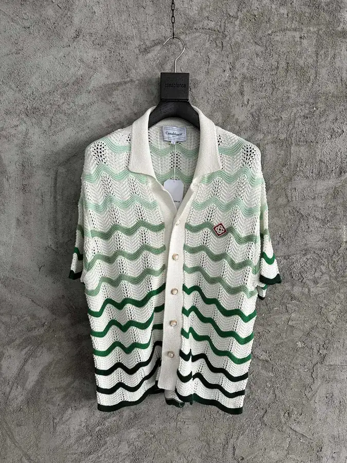 CASABLANCA 2024SS Green Wavy Pattern Knit