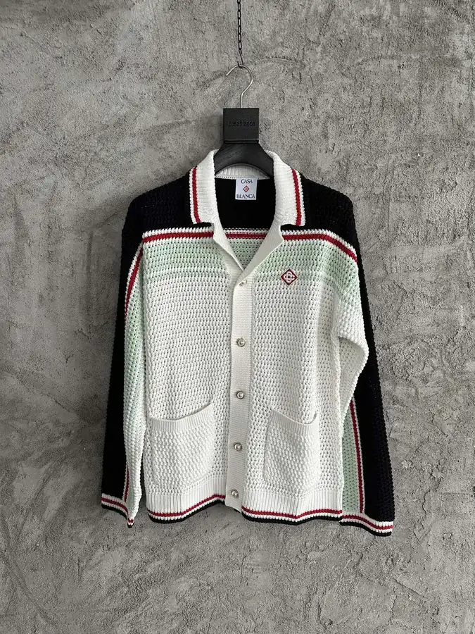 CASABLANCA 2025SS Red Striped Long Sleeve Knit Shirt